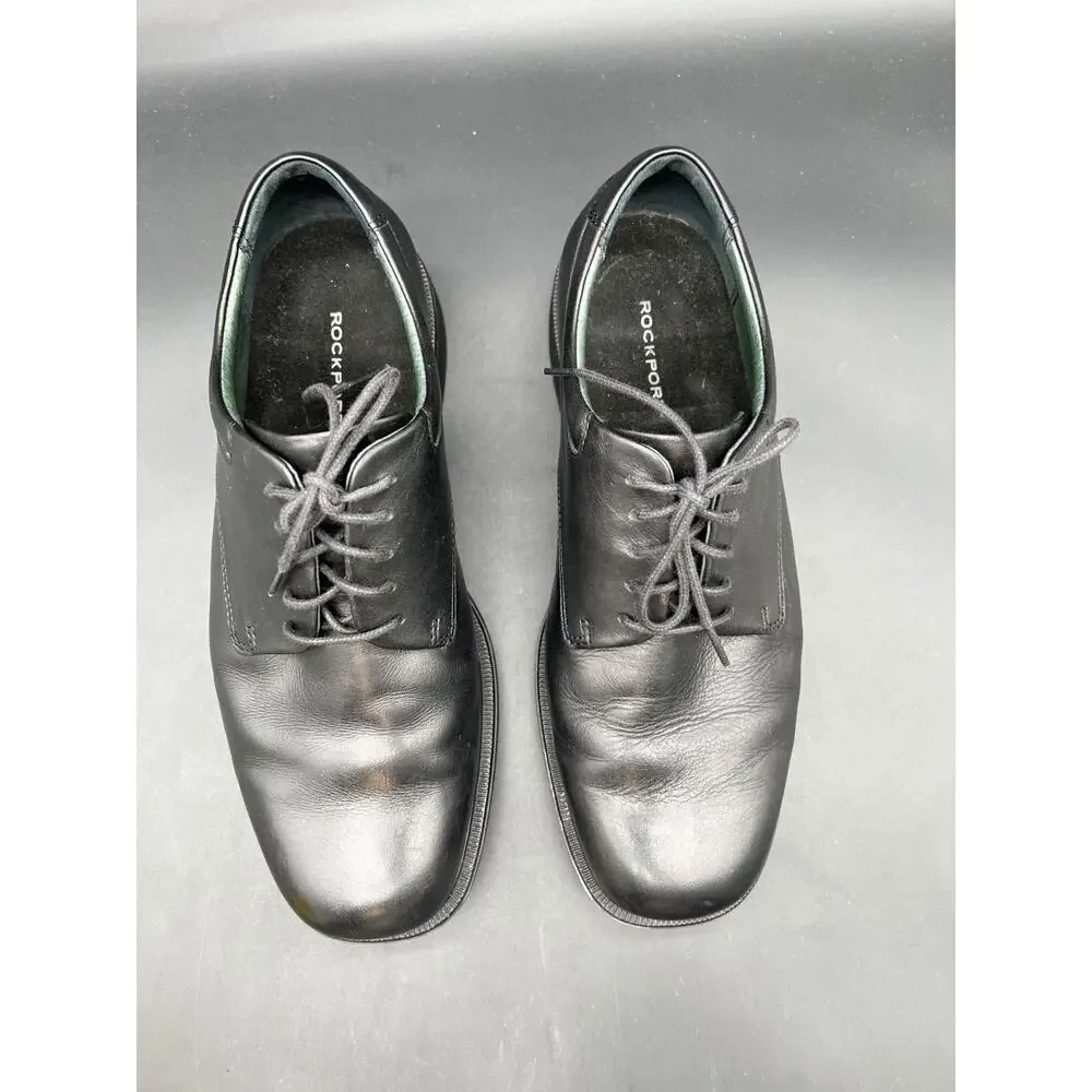 Rockport Margin Oxfords Mens Black Leather Lace Up Dress Shoes Size 9.5W #114